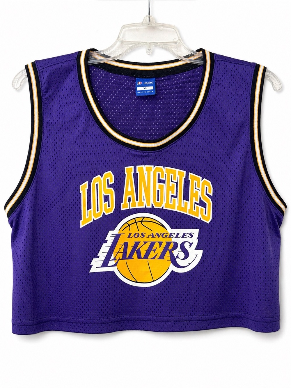 Los Angeles Lakers Cropped Jersey Tank Purple Gold XL